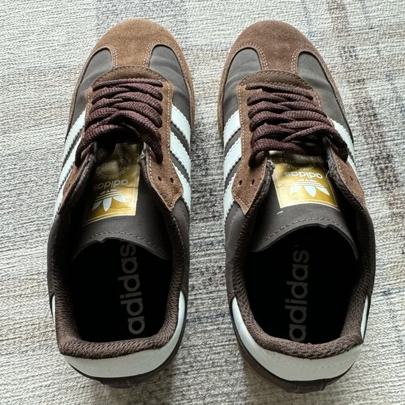 Adidas Samba Chocolate Brown Suede and White Leather - Picture 5 of 9